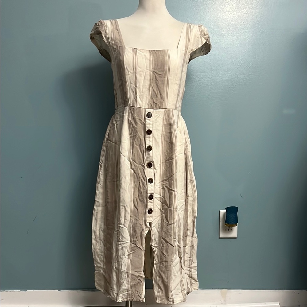 Altar’d  State  Cream/Brown Dress sz L